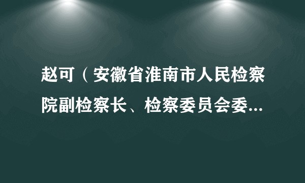 赵可（安徽省淮南市人民检察院副检察长、检察委员会委员、检察员）