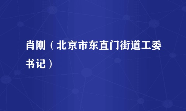 肖刚（北京市东直门街道工委书记）