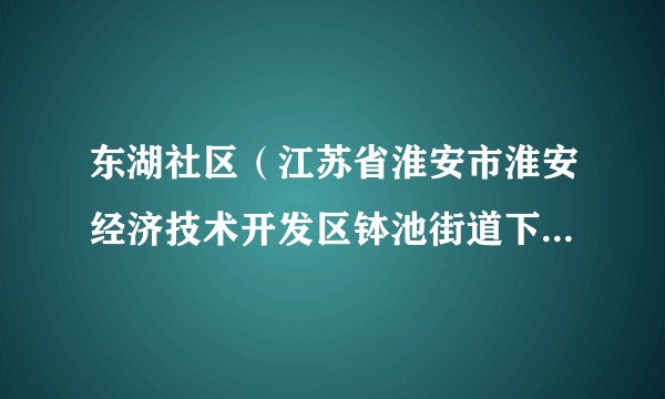 东湖社区（江苏省淮安市淮安经济技术开发区钵池街道下辖社区）