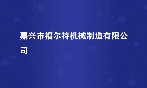 嘉兴市福尔特机械制造有限公司