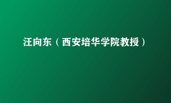 汪向东（西安培华学院教授）