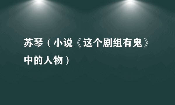 苏琴（小说《这个剧组有鬼》中的人物）