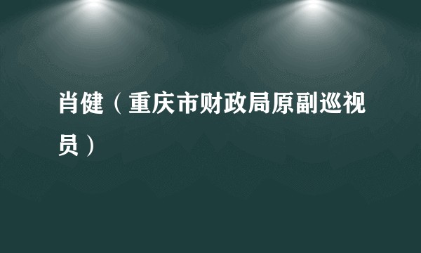 肖健（重庆市财政局原副巡视员）
