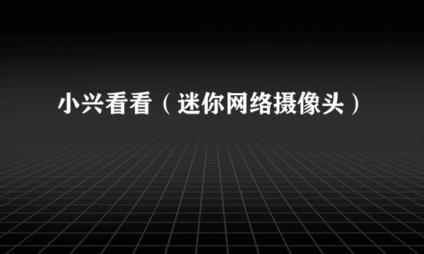 小兴看看(迷你网络摄像头)