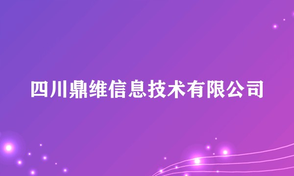 四川鼎维信息技术有限公司