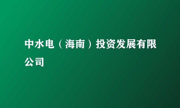 中水电（海南）投资发展有限公司