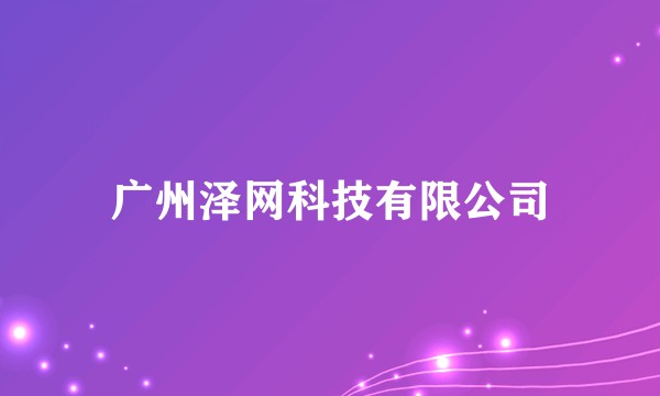 广州泽网科技有限公司