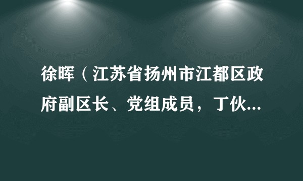 徐晖（江苏省扬州市江都区政府副区长、党组成员，丁伙镇党委书记）