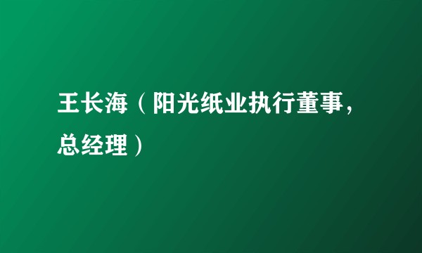 王长海（阳光纸业执行董事，总经理）