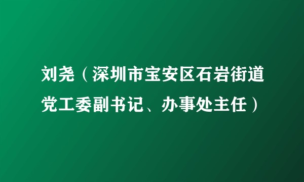 刘尧（深圳市宝安区石岩街道党工委副书记、办事处主任）