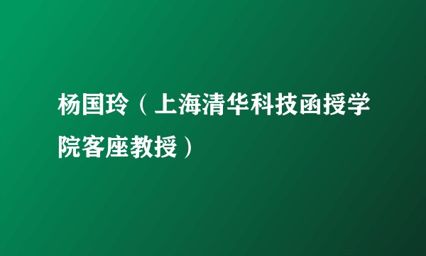 杨国玲（上海清华科技函授学院客座教授）