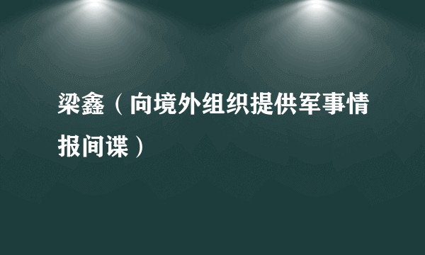 梁鑫（向境外组织提供军事情报间谍）