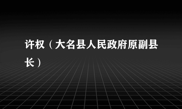 许权（大名县人民政府原副县长）