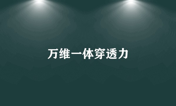 万维一体穿透力