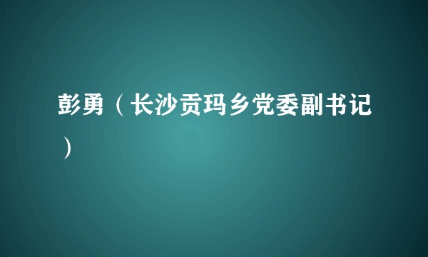 彭勇（长沙贡玛乡党委副书记）
