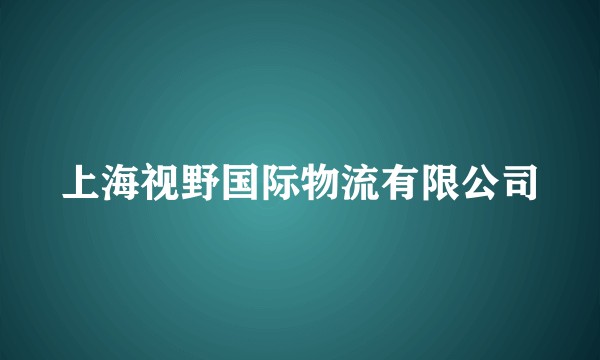 上海视野国际物流有限公司