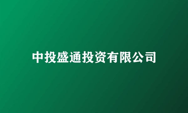 中投盛通投资有限公司
