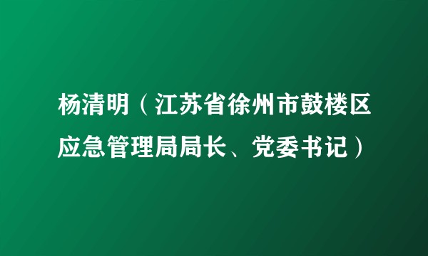 杨清明（江苏省徐州市鼓楼区应急管理局局长、党委书记）
