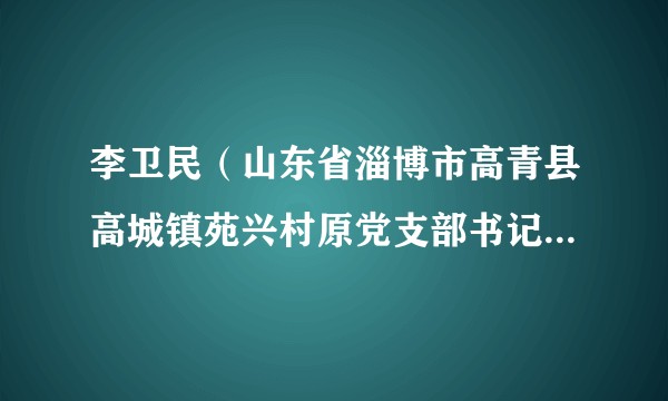 李卫民（山东省淄博市高青县高城镇苑兴村原党支部书记、村委会主任）