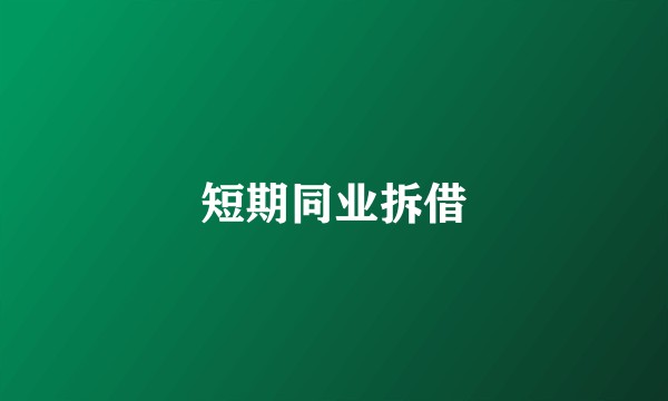 短期同业拆借