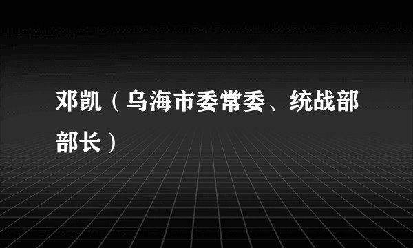 邓凯（乌海市委常委、统战部部长）