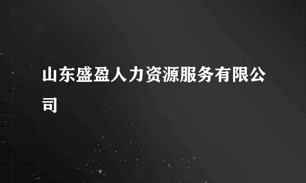 山东盛盈人力资源服务有限公司
