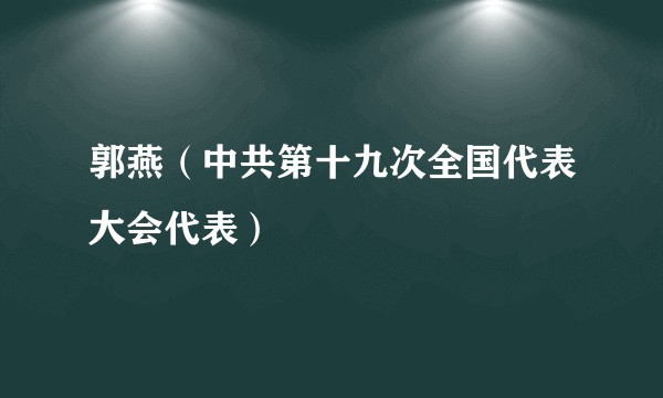 郭燕（中共第十九次全国代表大会代表）