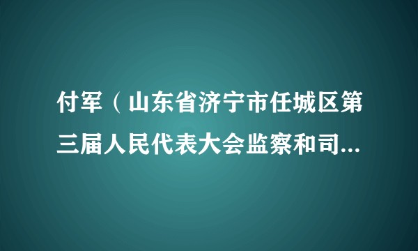 付军（山东省济宁市任城区第三届人民代表大会监察和司法委员会委员）