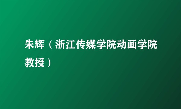 朱辉（浙江传媒学院动画学院教授）