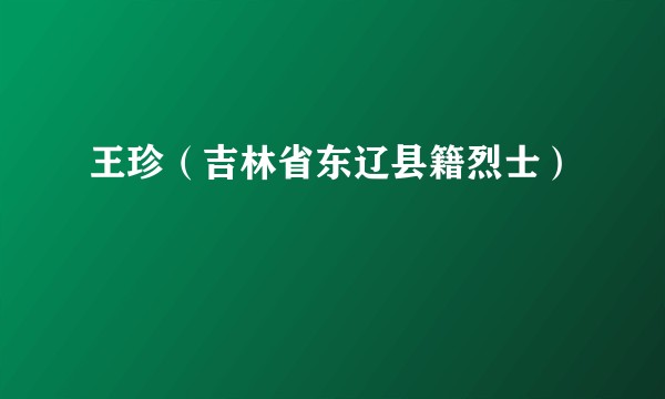 王珍（吉林省东辽县籍烈士）