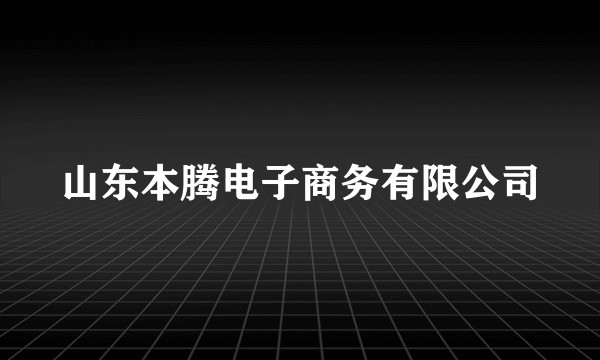 山东本腾电子商务有限公司
