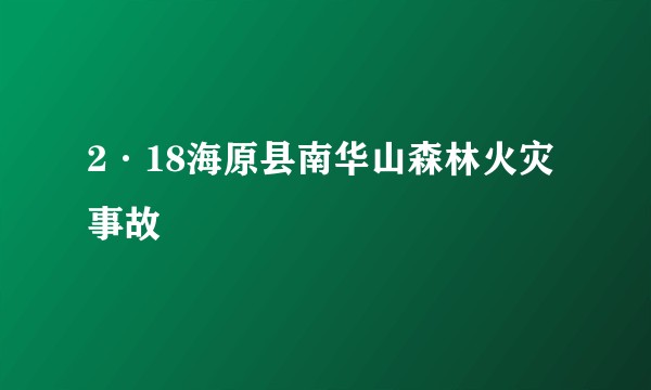 2·18海原县南华山森林火灾事故
