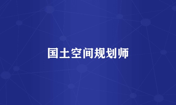 国土空间规划师