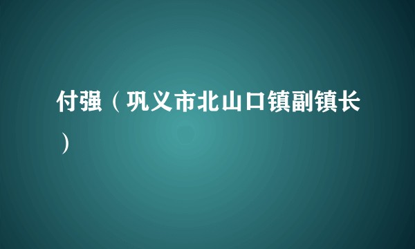 付强（巩义市北山口镇副镇长）