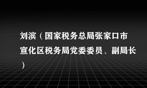 刘滨（国家税务总局张家口市宣化区税务局党委委员、副局长）