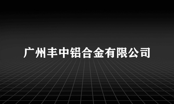广州丰中铝合金有限公司