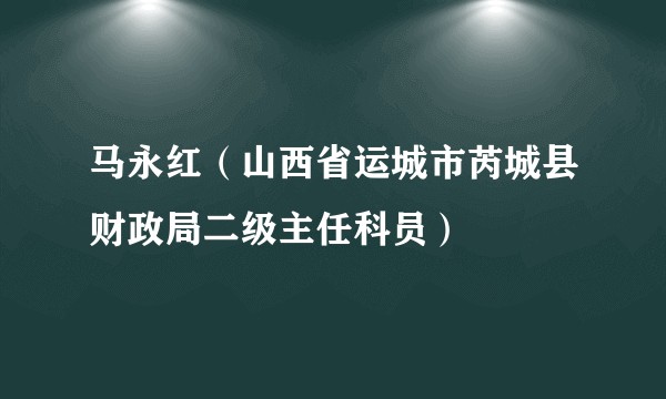 马永红（山西省运城市芮城县财政局二级主任科员）