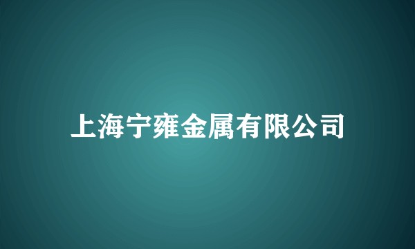 上海宁雍金属有限公司