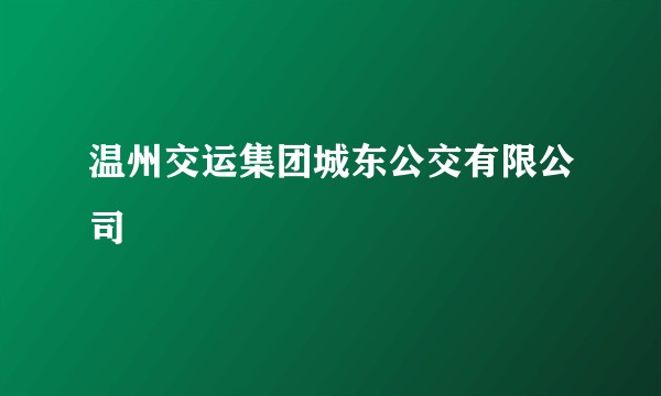 温州交运集团城东公交有限公司