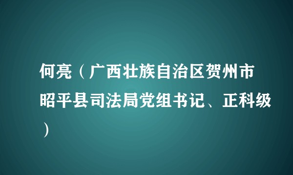 何亮（广西壮族自治区贺州市昭平县司法局党组书记、正科级）