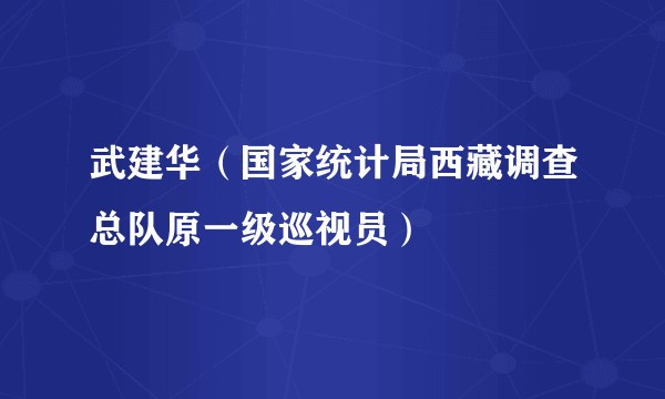 武建华（国家统计局西藏调查总队原一级巡视员）