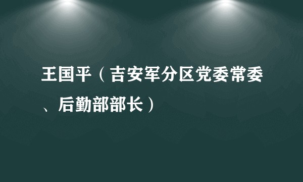 王国平（吉安军分区党委常委、后勤部部长）