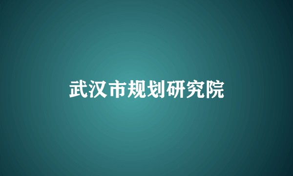 武汉市规划研究院