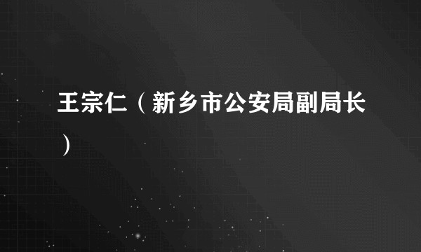 王宗仁（新乡市公安局副局长）