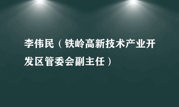 李伟民（铁岭高新技术产业开发区管委会副主任）