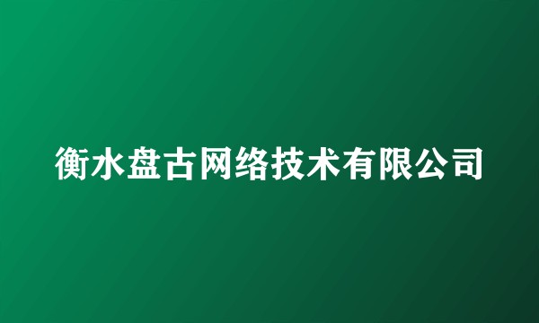 衡水盘古网络技术有限公司