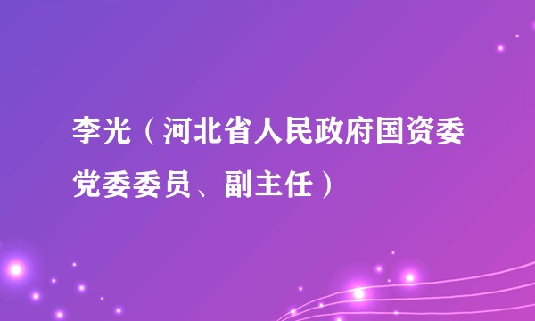 李光（河北省人民政府国资委党委委员、副主任）