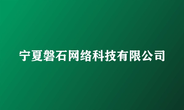 宁夏磐石网络科技有限公司
