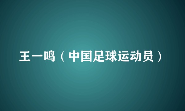 王一鸣（中国足球运动员）