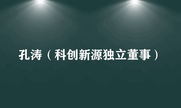 孔涛（科创新源独立董事）